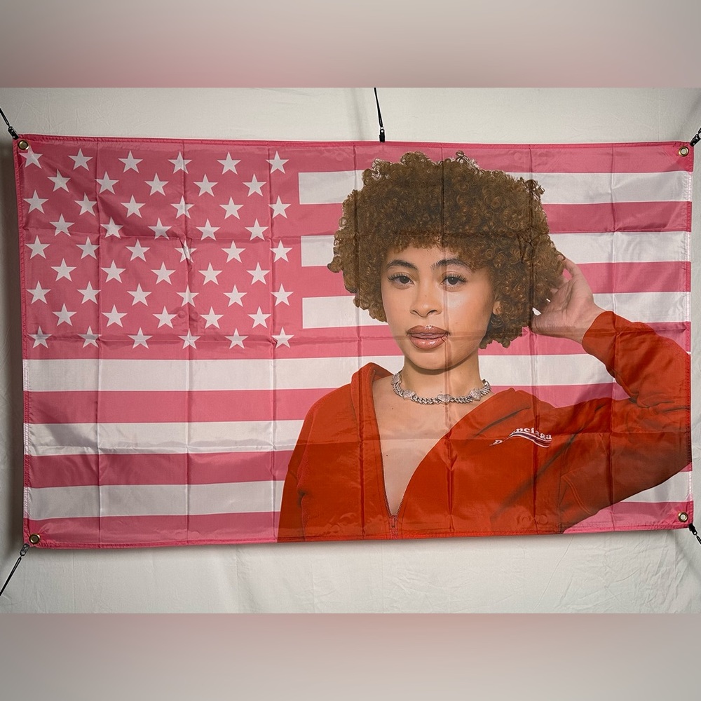 Ice Spice Banner Tapestry (polyester) 5x3Ft. With 4 Grommets